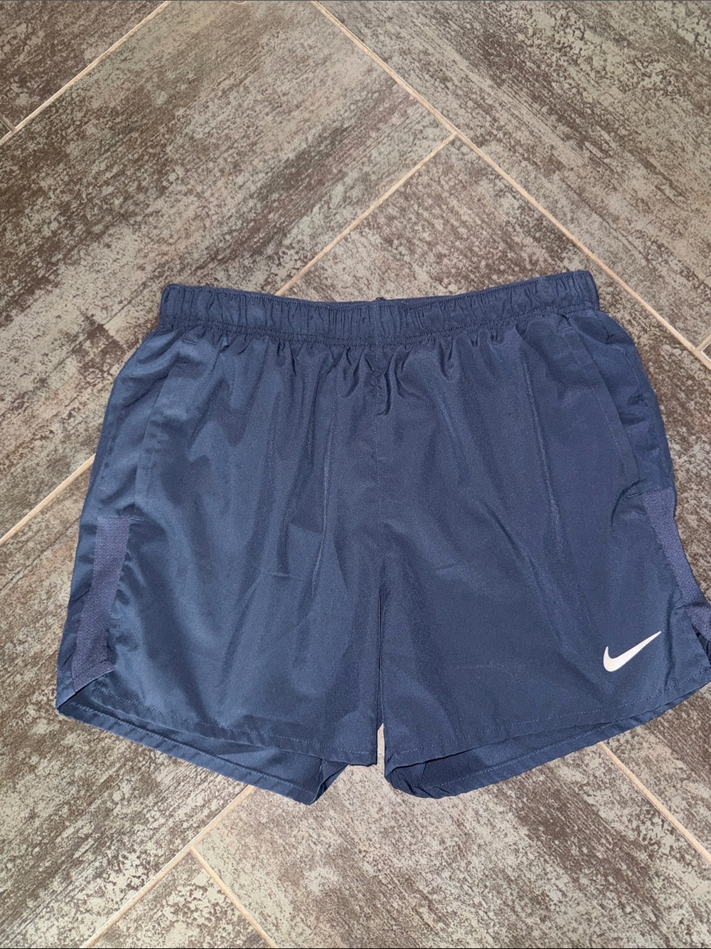 Nike Men’s Navy Athletic Shorts with White Swoosh